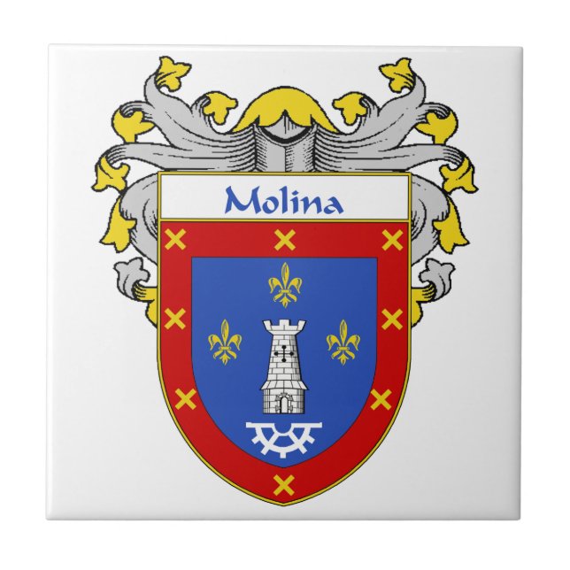 Molina Coat of Arms/Family Crest Tile (Front)