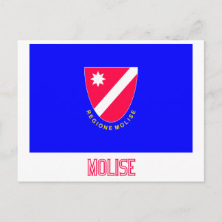Molise flag with name postcard