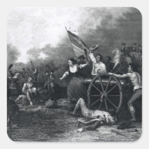 Moll Pitcher at the Battle of Monmouth Square Sticker