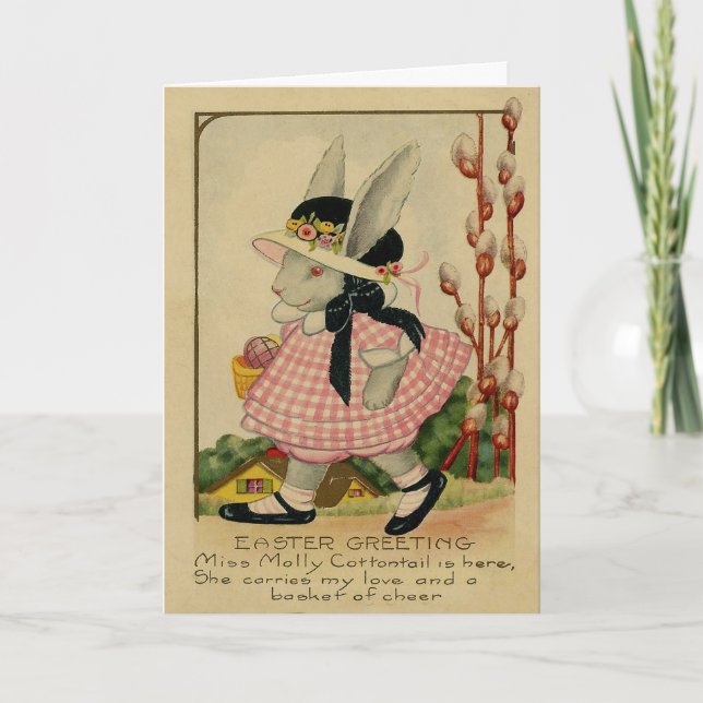 Molly Cottontail Easter Holiday Card (Front)