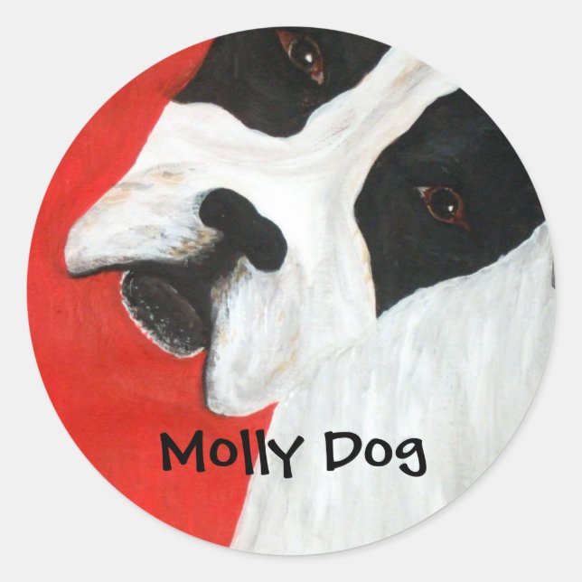 Molly Dog Classic Round Sticker (Front)