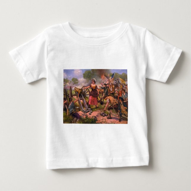 Molly Pitcher Firing Cannon at Battle of Monmouth Baby T-Shirt (Front)