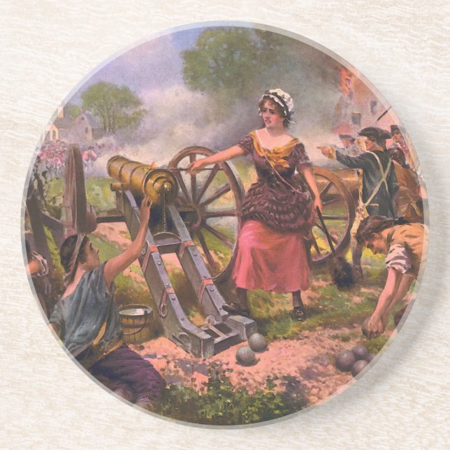 Molly Pitcher Firing Cannon at Battle of Monmouth Coaster (Front)