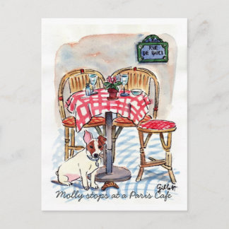 Molly Stops at a Paris Cafe Post card