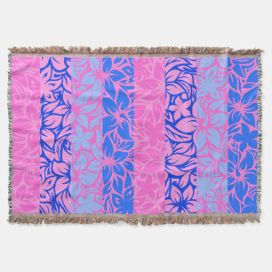 Moloaa Bay Hawaiian Hibiscus Striped Blankets