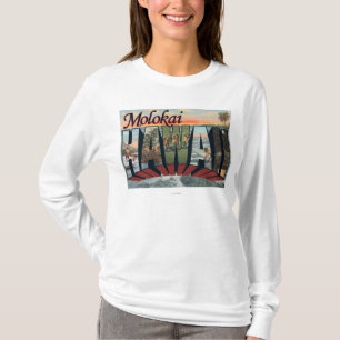 Molokai, Hawaii - Large Letter Scenes T-Shirt