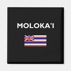 Molokai USA Hawaiian Flag Dark Colour Magnet