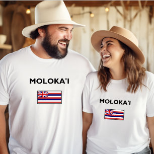 Molokai USA Hawaiian Flag Light-Colour T-Shirt
