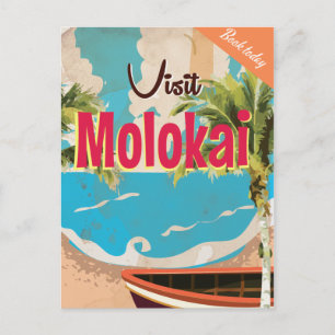 Molokai Vintage Travel Poster Postcard