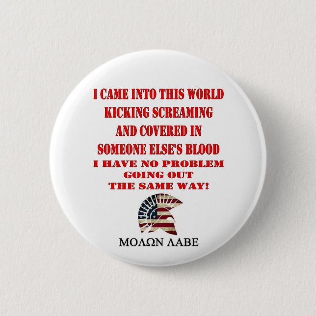 MOLON LABE 6 CM ROUND BADGE (Front)