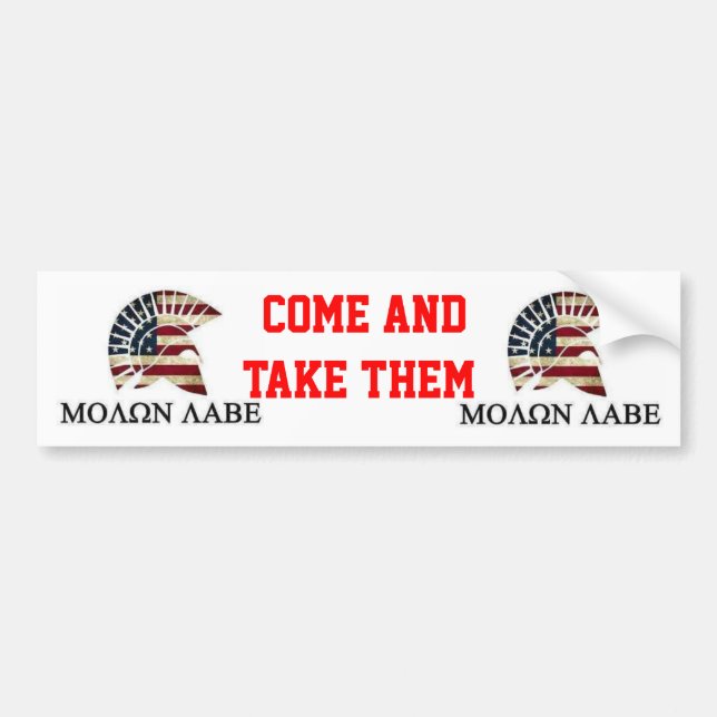 MOLON LABE BUMPER STICKER (Front)