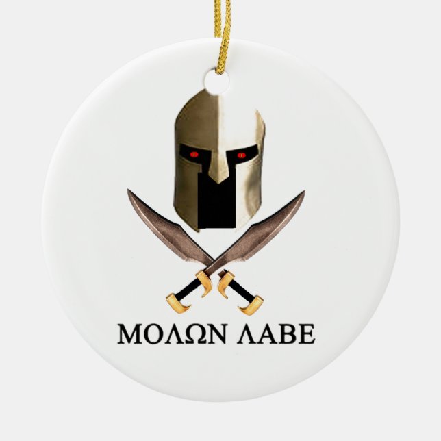 MOLON LABE CERAMIC TREE DECORATION (Front)