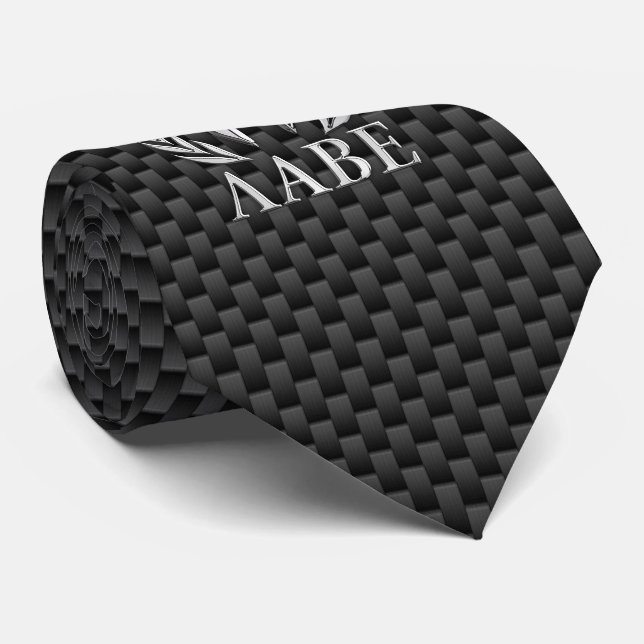 Molon Labe Chrome Spartan Helmet on Carbon Fibre Tie (Rolled)