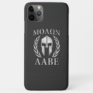 Molon Labe Chrome Style Spartan Armour Carbon Fibr iPhone 11 Pro Max Case