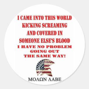 MOLON LABE CLASSIC ROUND STICKER