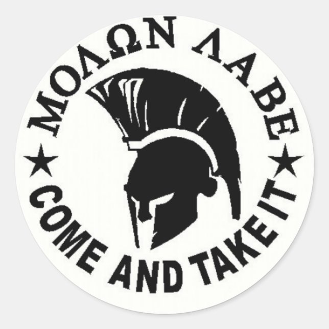 Molon Labe Classic Round Sticker (Front)