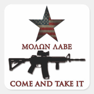 Molon Labe - Come And Take It Square Sticker