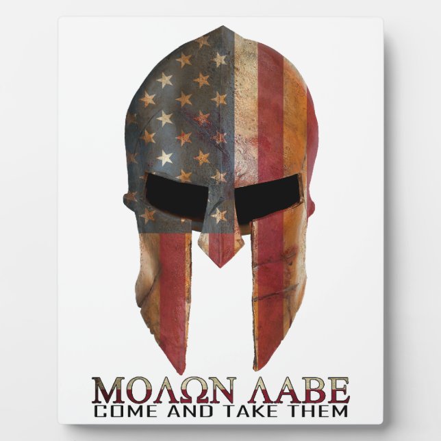 Molon Labe - Come and Take Them USA Spartan Plaque (Front)