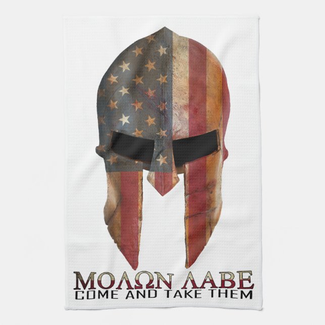 Molon Labe - Come and Take Them USA Spartan Tea Towel (Vertical)