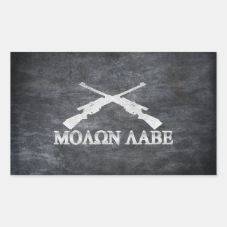 Molon Labe Crossed Rifles 2nd Amendment Rectangular Sticker