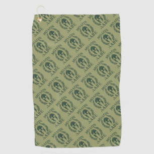 Molon Labe Distressed Spartan Warrior Helmet on a Golf Towel