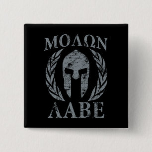 Molon Labe Grunge Spartan Helmet 15 Cm Square Badge