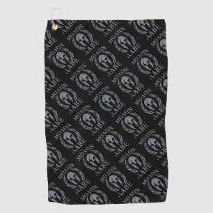 Molon Labe Grunge Spartan Warrior Helmet on a  Golf Towel