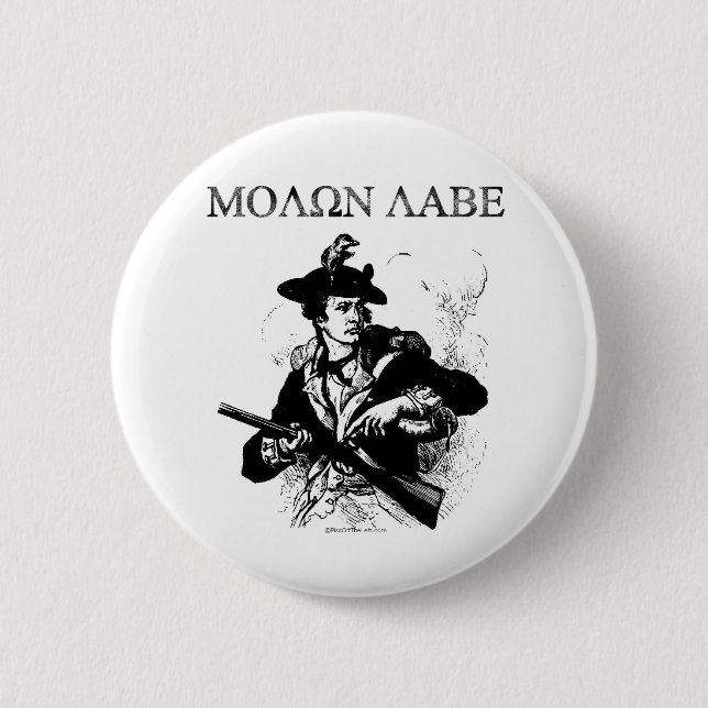 Molon Labe Minuteman 6 Cm Round Badge (Front)