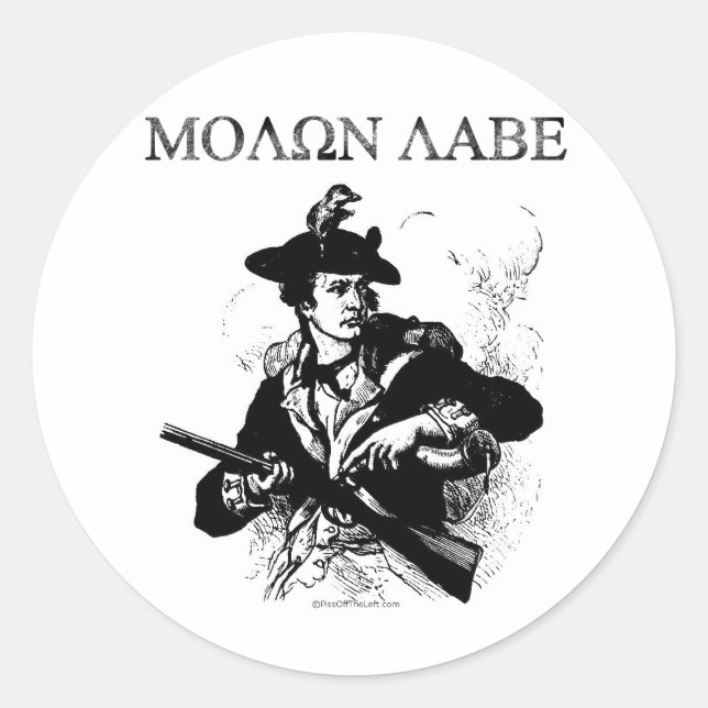 Molon Labe Minuteman Classic Round Sticker (Front)