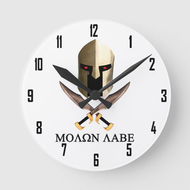 MOLON LABE ROUND CLOCK (Front)