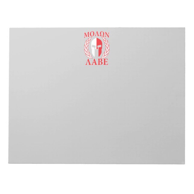 Molon Labe Spartan Armour Laurels Navy Blue Notepad (Front)