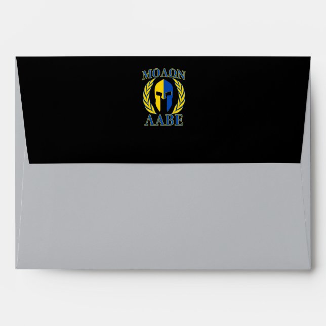 Molon Labe Spartan Armour Laurels Yellow Blue Envelopes (Back (Top Flap))