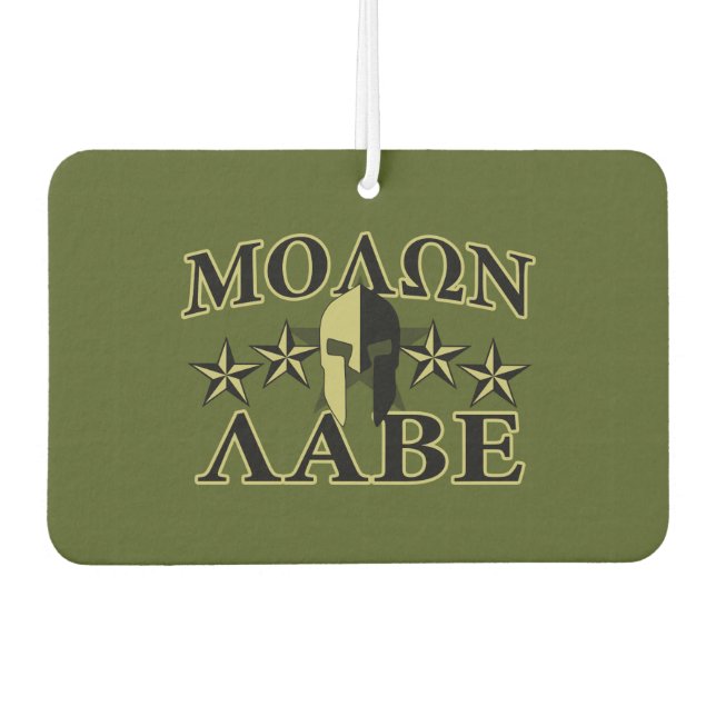 Molon Labe Spartan Helmet 5 stars Car Air Freshener (Front)