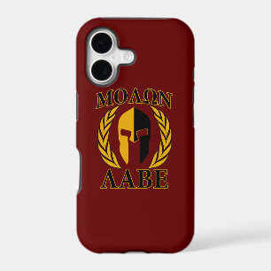 Molon Labe Spartan Helmet Laurels Burgundy Accent