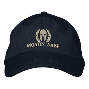 Molon Labe Spartan Helmet Laurels Embroidery Embroidered Hat