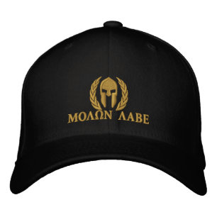 Molon Labe Spartan Helmet Laurels Embroidery Embroidered Hat