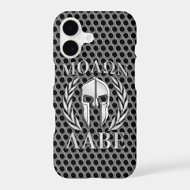 Molon Labe Spartan Helmet Laurels iPhone Case (Back)