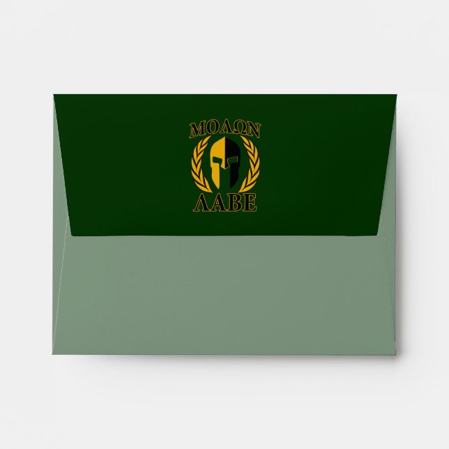 Molon Labe Spartan Laurels Forest Green Decor Envelopes (Back (Top Flap))