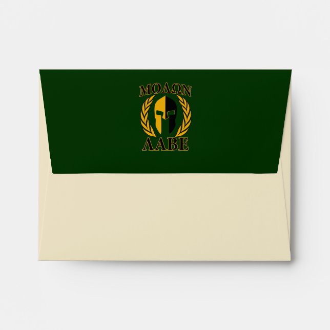Molon Labe Spartan Laurels Forest Green Decor Envelopes (Back (Top Flap))