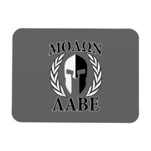 Molon Labe Spartan Mask Armour Laurels Monochrome Magnet