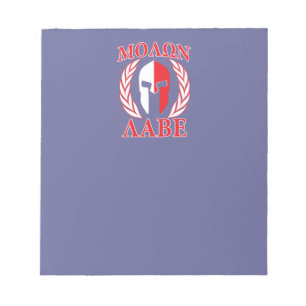 Molon Labe Spartan Mask Laurels Navy Blue Notepad