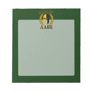 Molon Labe Spartan Mask Laurels on Green Notepad