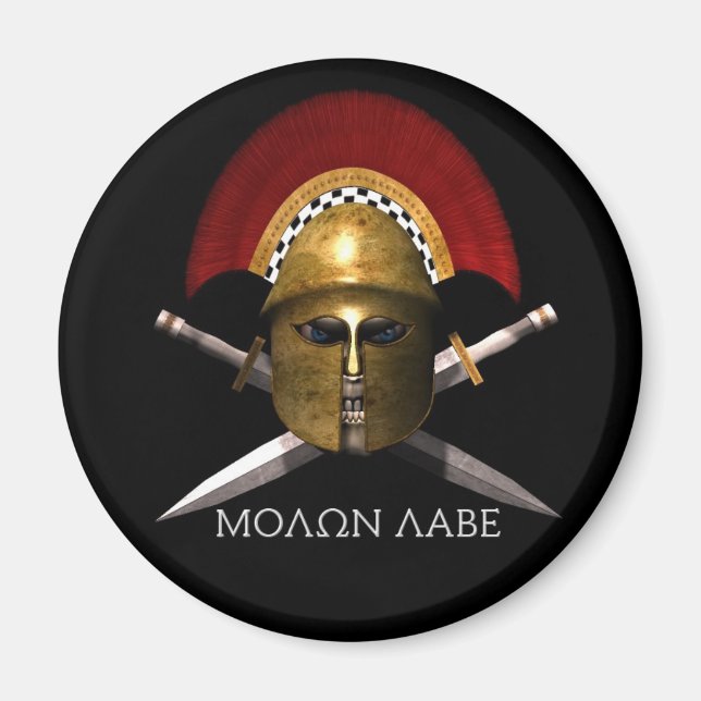 Molon Labe Spartan Skull Magnet (Front)
