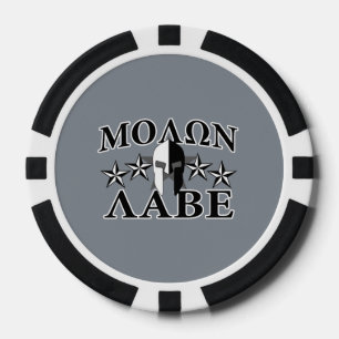 Molon Labe Spartan Warrior 5 stars Black White Poker Chips