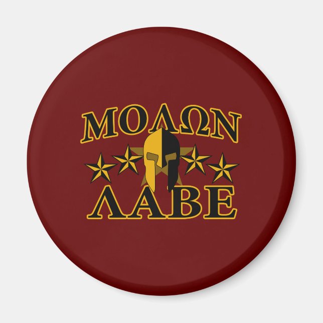 Molon Labe Spartan Warrior 5 stars Burgundy Magnet (Front)