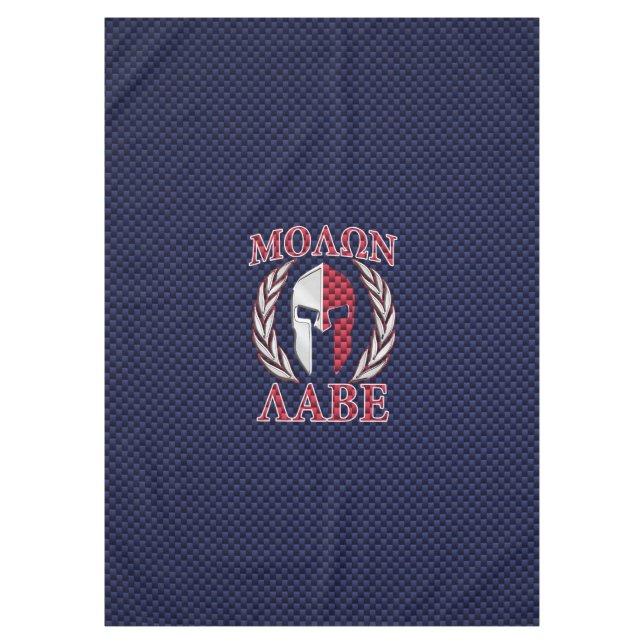 Molon Labe Spartan Warrior Carbon Fiber Chrome Tablecloth (Front)