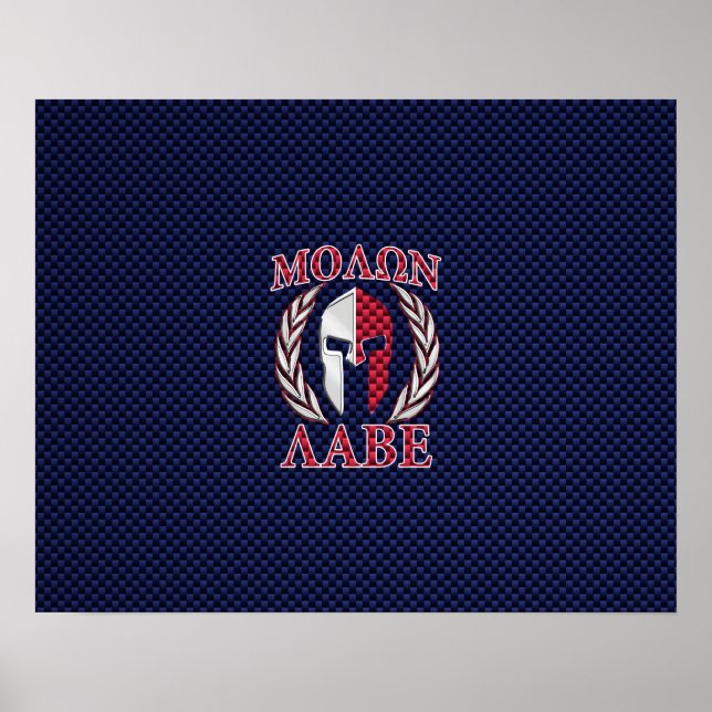 Molon Labe Spartan Warrior Carbon Fibre Style Poster (Front)