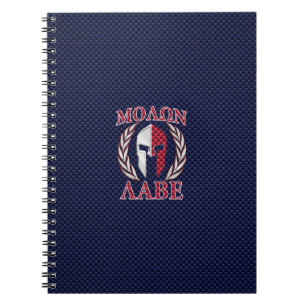 Molon Labe Spartan Warrior Carbon Fibre Style Spiral Notebook