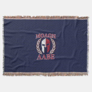 Molon Labe Spartan Warrior Carbon Fibre Style Throw Blanket