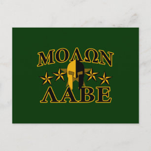 Molon Labe Spartan Warrior Helmet 5 stars Postcard